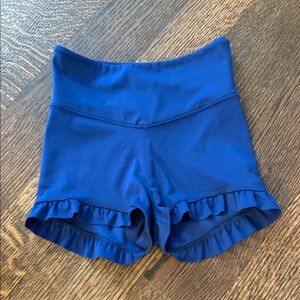 Tiger Friday Girls Ruffled Dance Shorts in Navy. Size Child XL